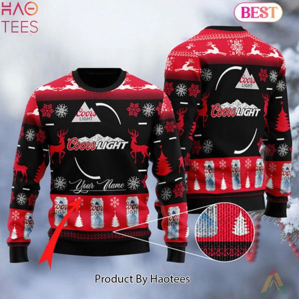 HOT TREND Personalized Black Coors Light Ugly Sweater