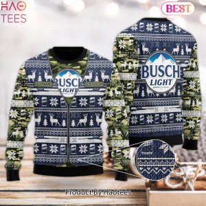 HOT TREND Personalized Busch Latte Camo Xmas Blue Sweater