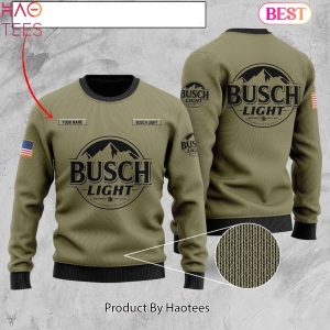HOT TREND Personalized Camo Busch Light Christmas Ugly Sweater