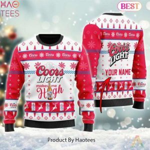 HOT TREND Personalized Coors Light Makes Me High Christmas Ugly Sweater