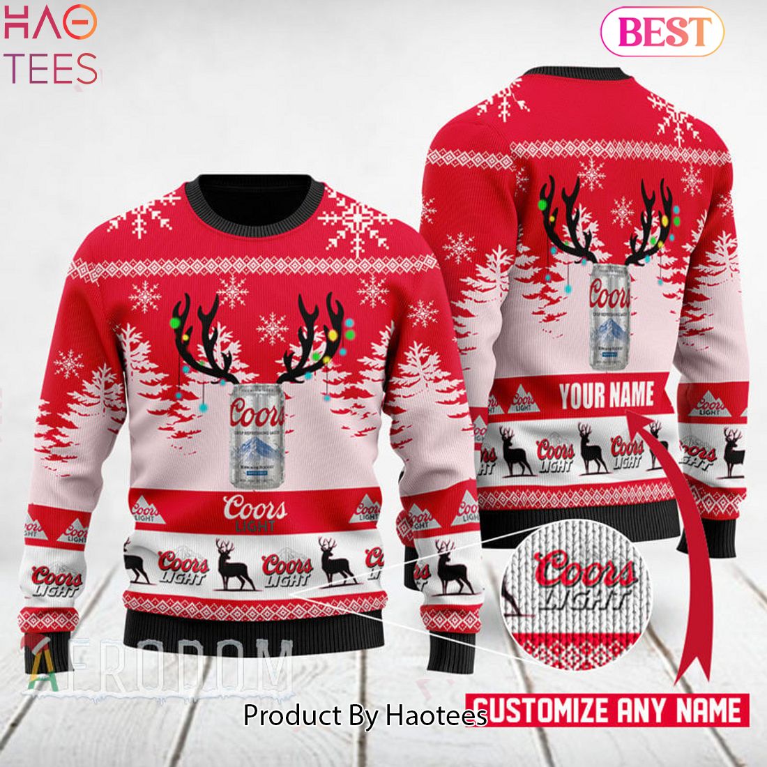 HOT TREND Personalized Deer Coors Light Christmas Sweater HOT TREND Personalized Deer Coors Light Christmas Sweater