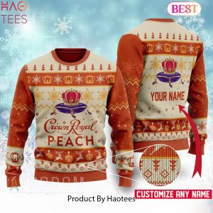 HOT TREND Personalized Peach Crown Royal Ugly Christmas Sweater