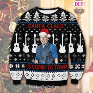 HOT TREND Santa Claus Is Comin To Town Bruce Springteen 3D Ugly Sweater