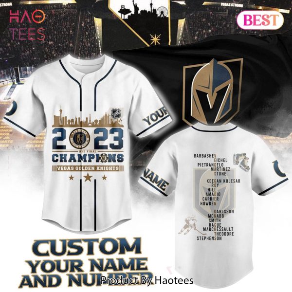 HOT TREND Vegas Golden Knights Stanley Cup Champions 2023 White Baseball Jersey Jeysey
