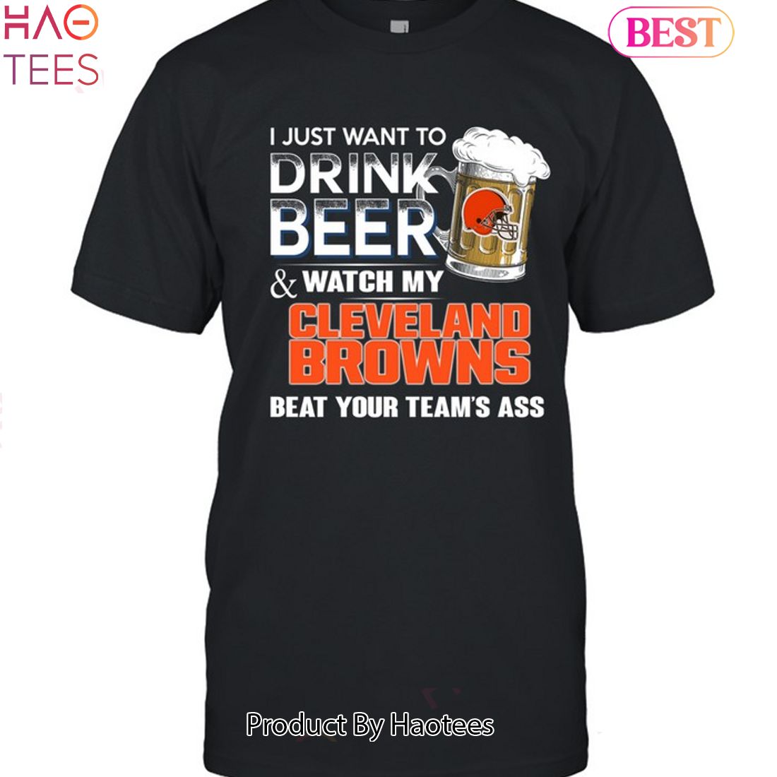 Cleveland Browns T-shirt THIS TEAM MAKES ME DRINK funny football jersey new