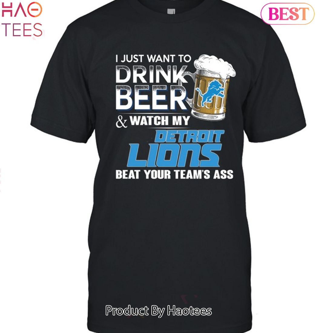 Detroit Football Fan Lions Make Me Drink Funny Shirt for Men 