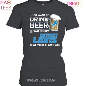 Detroit Lions This Team makes me drink logo shirt - Limotees