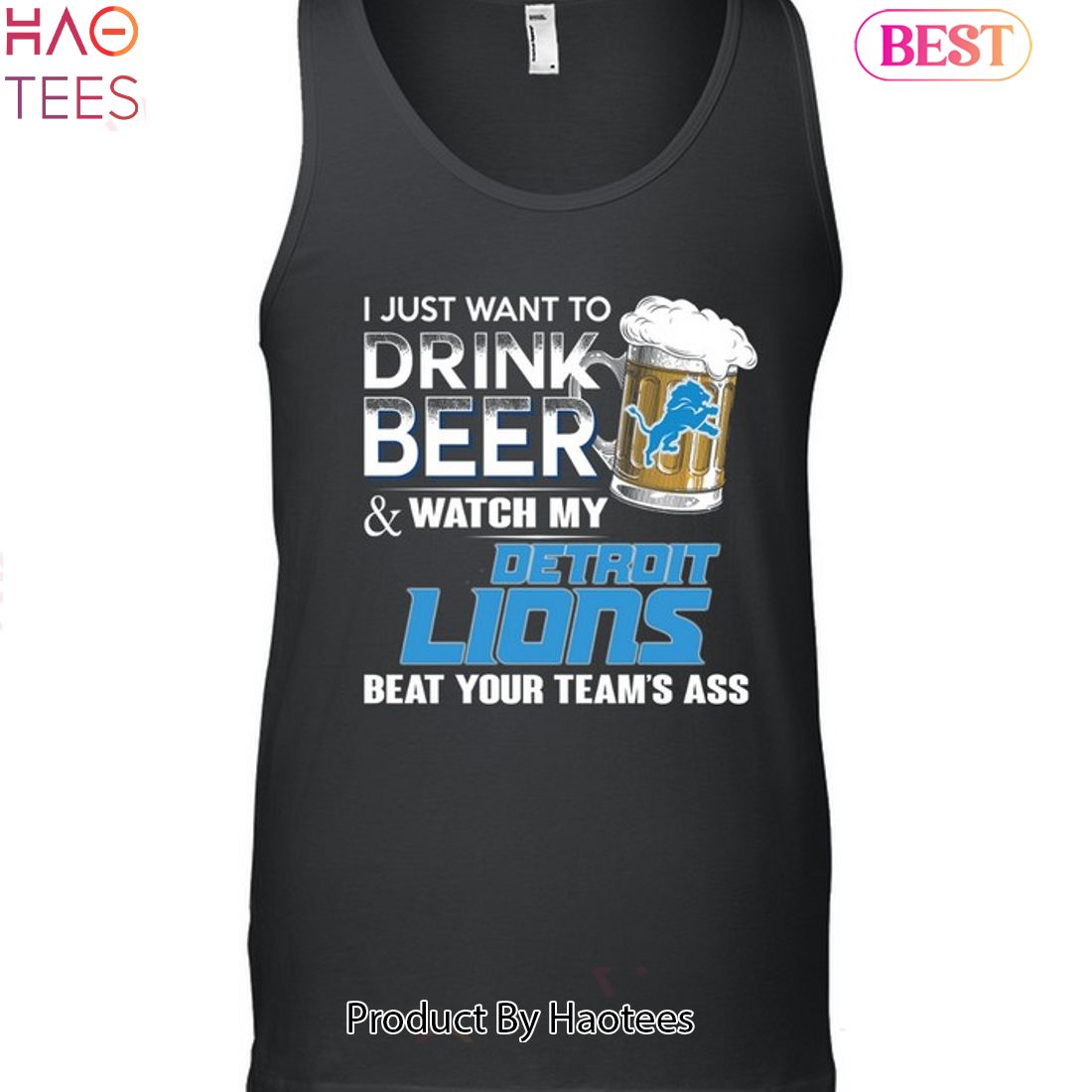 Detroit Lions This Team makes me drink logo shirt - Limotees