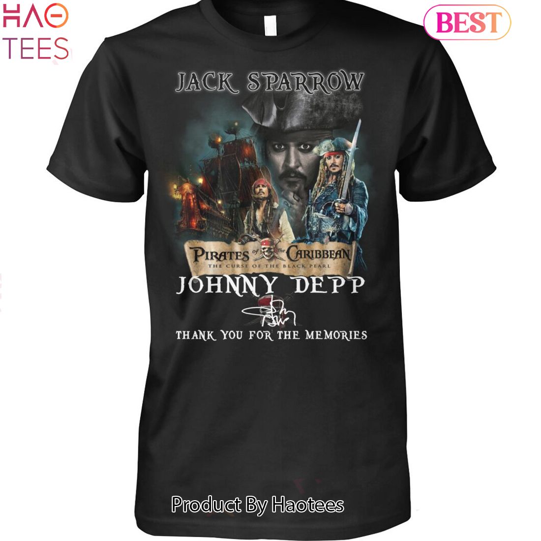 Jack Sparrow Pirates Caribbean Johnny Depp Thank You For The Memories Unisex T-shirt