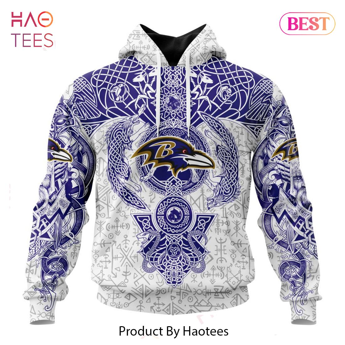 LIMITED NFL Baltimore Ravens _ Norse Viking Symbols Hoodie