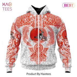 LIMITED NFL Cleveland Browns _ Norse Viking Symbols Hoodie