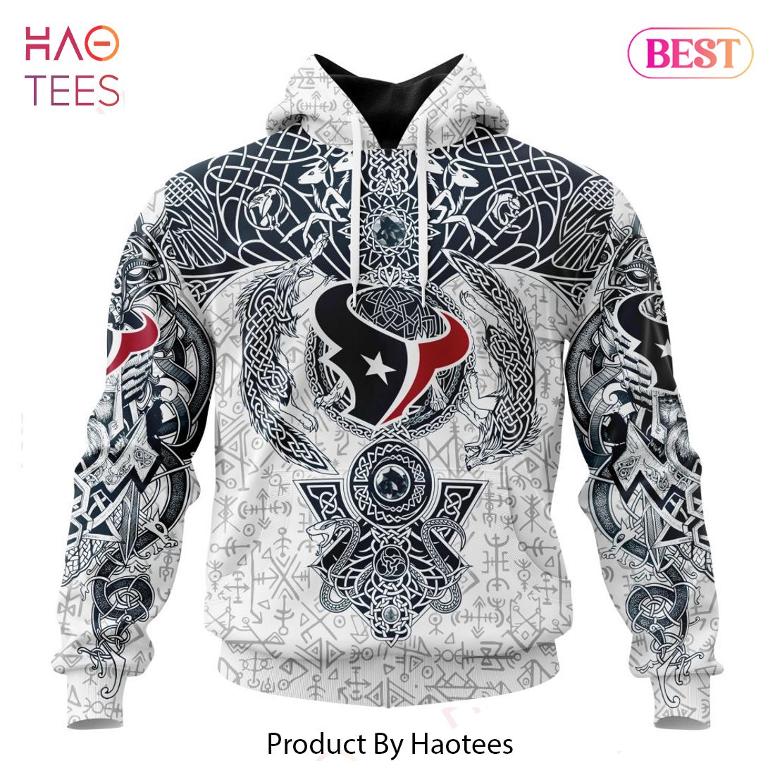 LIMITED NFL Houston Texans _ Norse Viking Symbols Hoodie