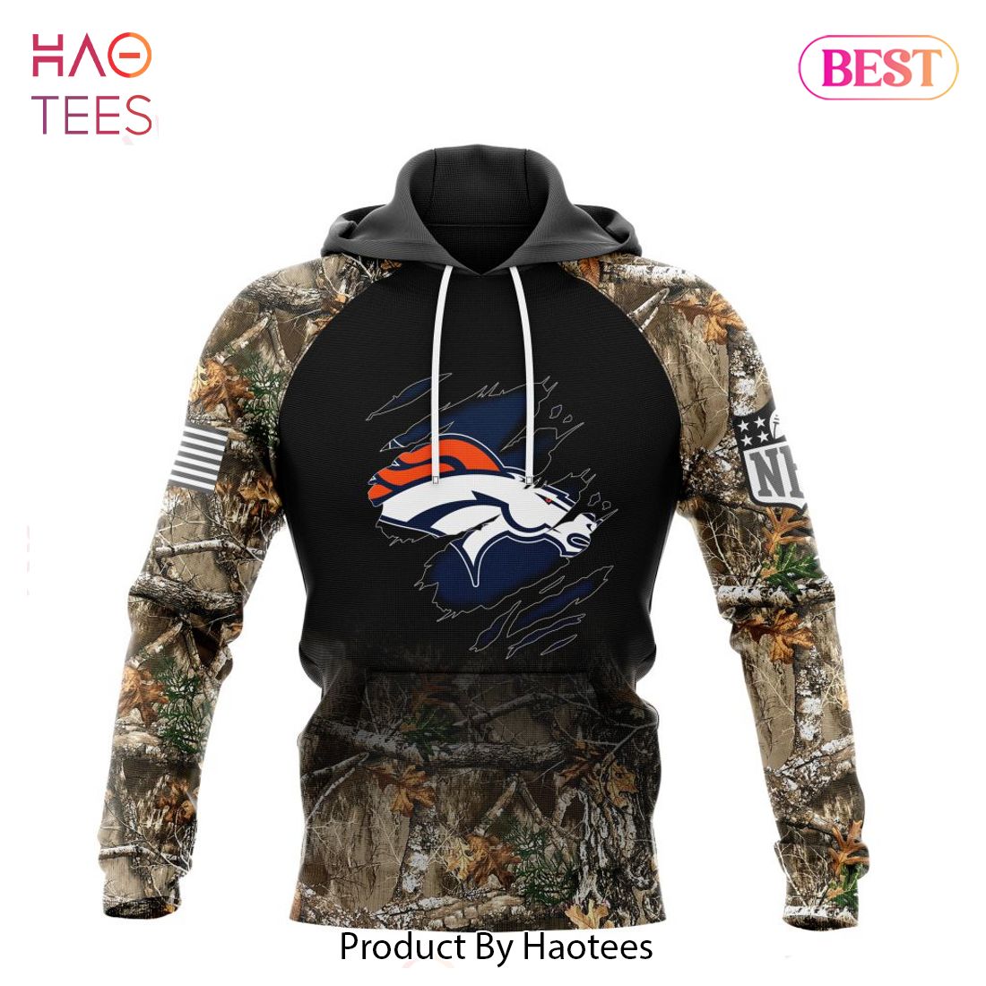 Denver Broncos Camo Pattern 3D Hoodie All Over Print Denver