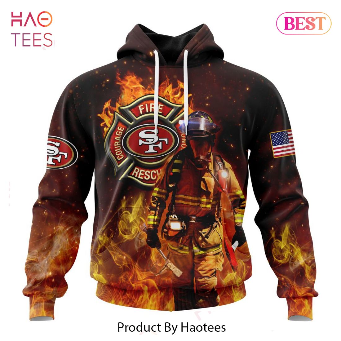 LUXURY NFL San Francisco 49ers Honor Firefighters - First Responders Hoodie LUXURY NFL San Francisco 49ers Honor Firefighters - First Responders Hoodie
