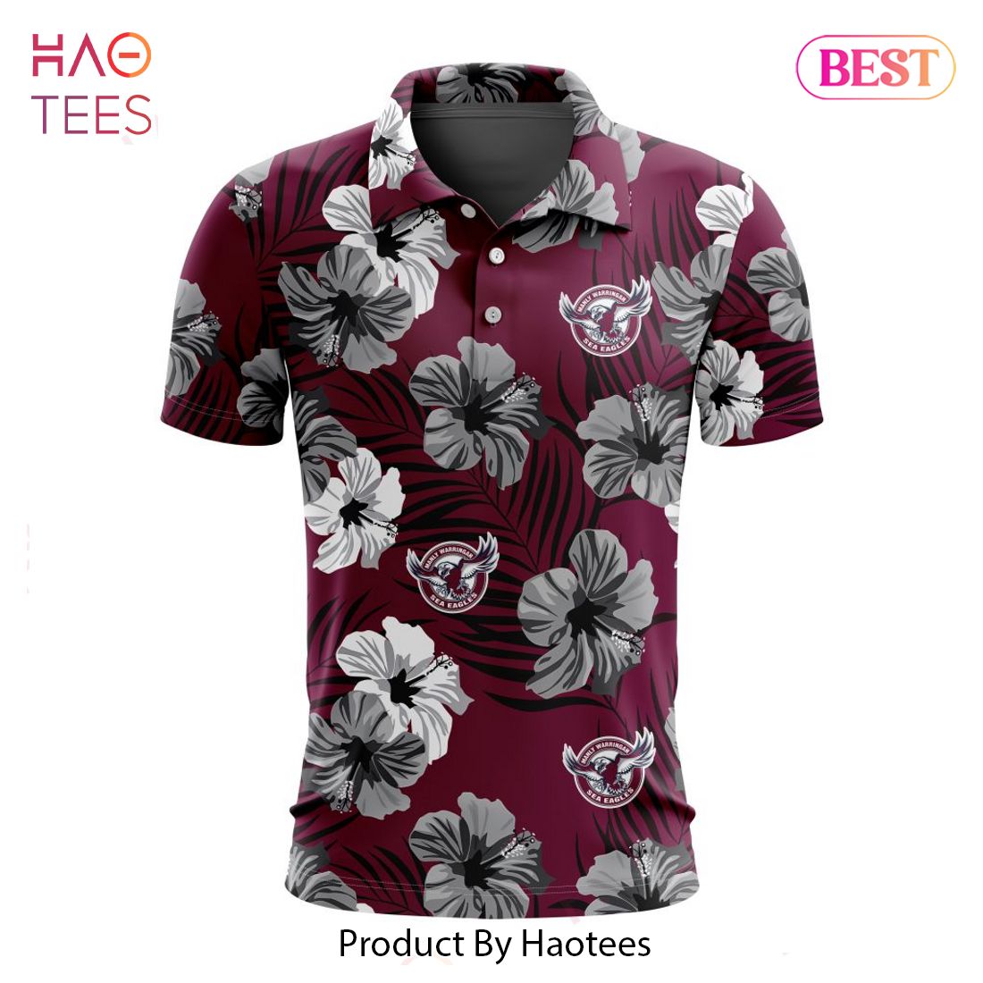 LUXURY NRL Manly Warringah Sea Eagles Special Aloha Golf Polo Design