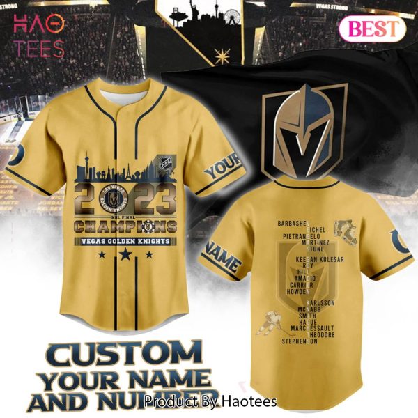 LUXURY Vegas Golden Knights Stanley Cup Champions 2023 Gold Baseball Jersey Jeysey