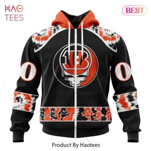 NEW Cincinnati Bengals Special Grateful Dead Design Hoodie