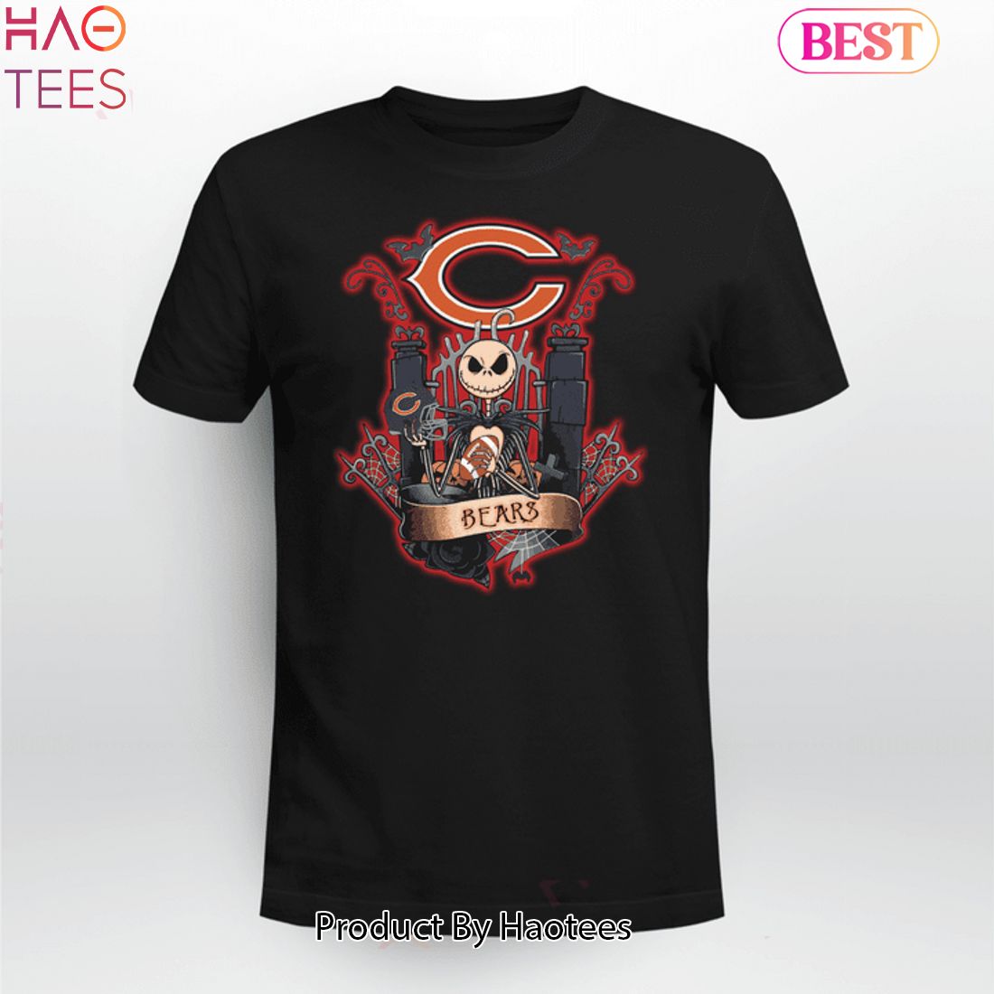 NEW Jack Skellington Halloween Chicago Bears Fan Unisex T-Shirt