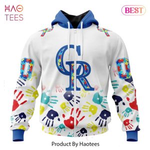 NEW MLB Colorado Rockies Special Autism Awareness Design Hoodie