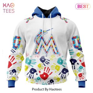 NEW MLB Miami Marlins Special Autism Awareness Design Hoodie