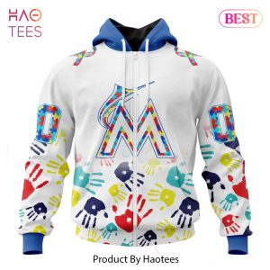 NEW MLB Miami Marlins Special Autism Awareness Design Hoodie