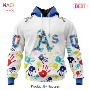 NEW MLB Oakland Athletics Special Autism Awareness Design Hoodie