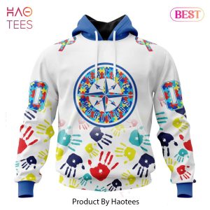 NEW MLB Seattle Mariners Special Autism Awareness Design Hoodie