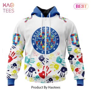 NEW NBA Philadelphia 76ers Special Autism Awareness Design ST2303 Hoodie