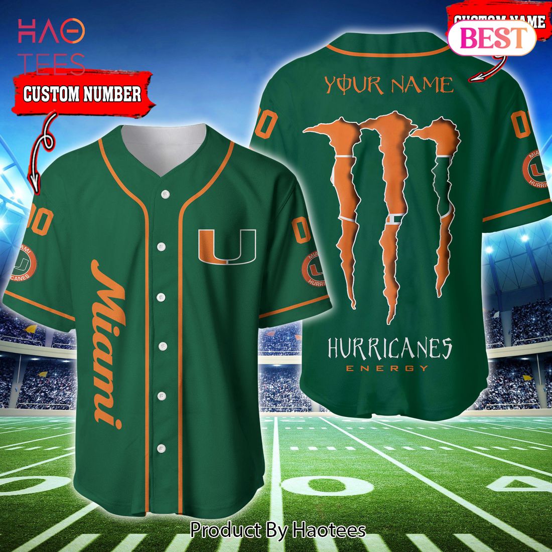 NEW NCAA Miami Hurricanes Baseball Jersey