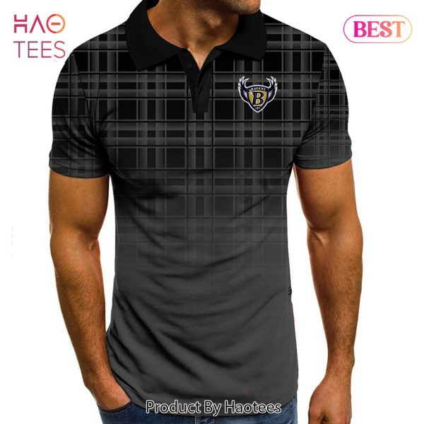 NEW NFL Baltimore Ravens Polo Tartan Gradient V2 Polo Shirt