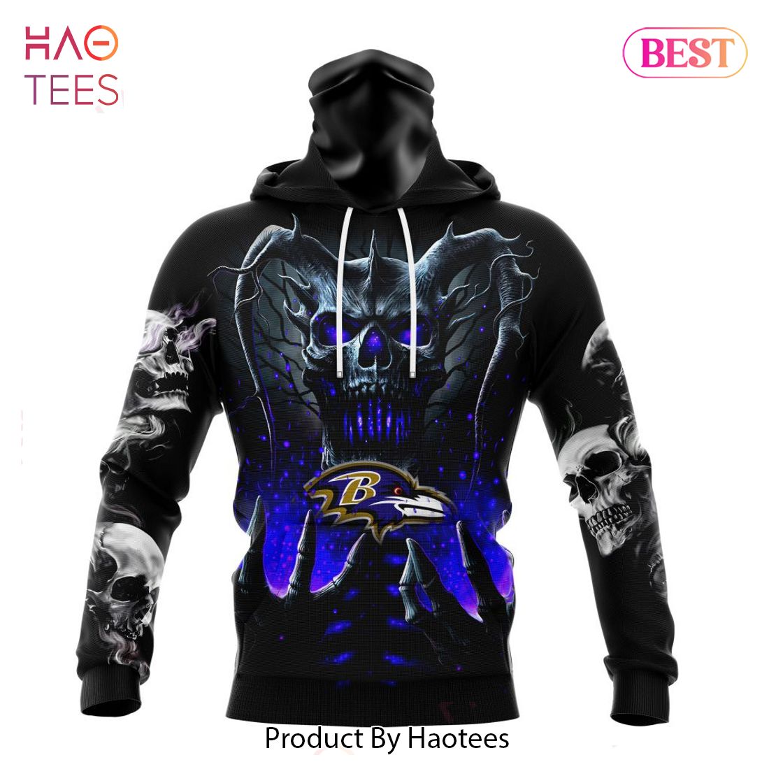 NEW NFL Baltimore Ravens Special Skull Art Design Hoodie NEW NFL Baltimore Ravens Special Skull Art Design Hoodie