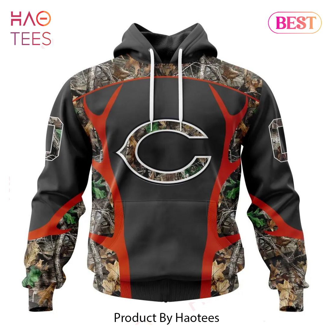 NEW NFL Chicago Bears Special Camo Hunting Design Hoodie