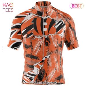 NEW NFL Cincinnati Bengals Special Mix Stripes Design Cycling Jersey Hoodie