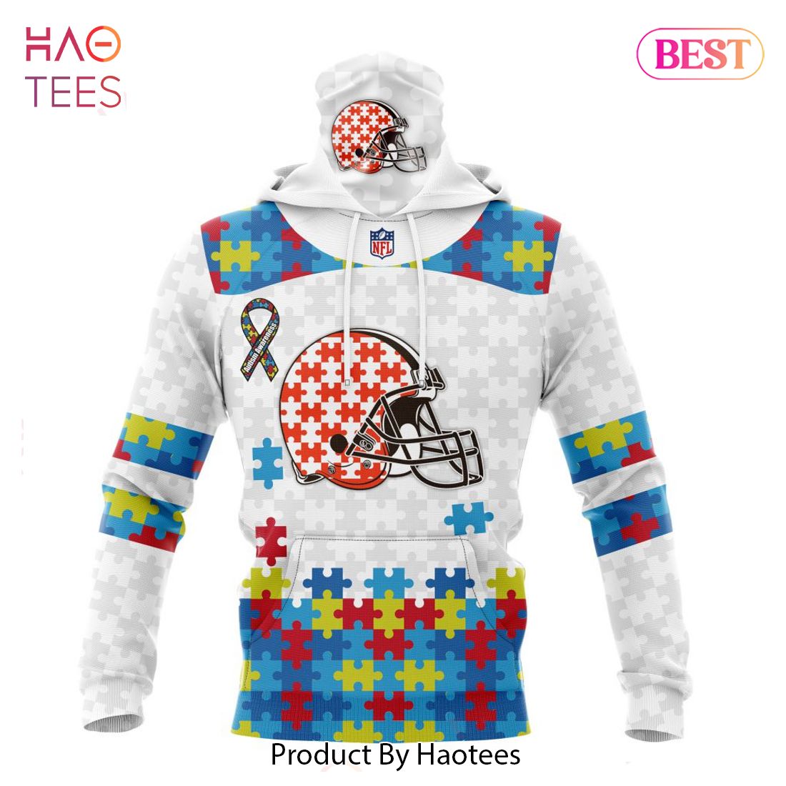 NEW NFL Cleveland Browns Special Autism Awareness Design Hoodie NEW NFL Cleveland Browns Special Autism Awareness Design Hoodie