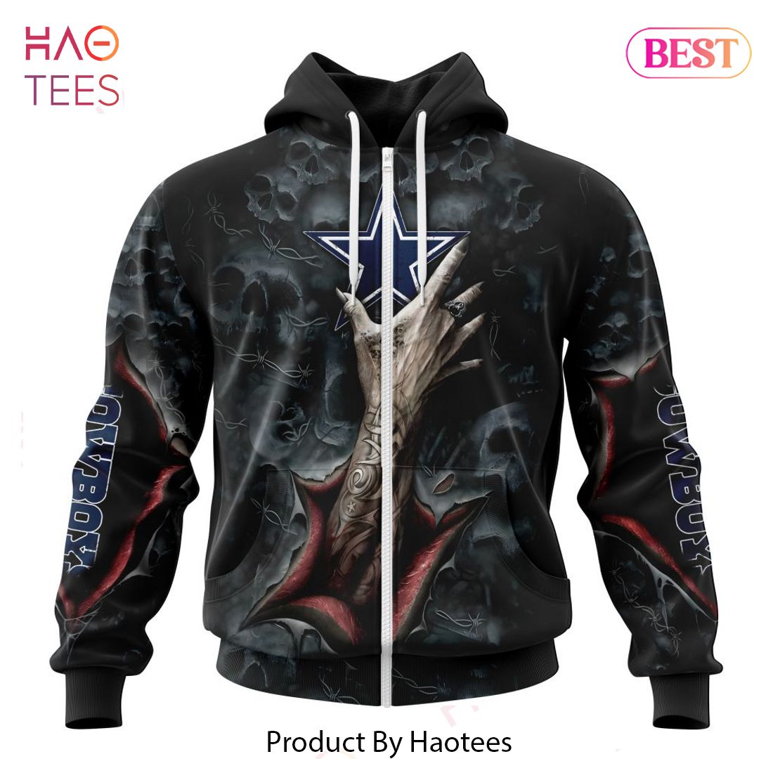 NEW NFL Dallas Cowboys Special Horror Skull Art Design Hoodie NEW NFL Dallas Cowboys Special Horror Skull Art Design Hoodie