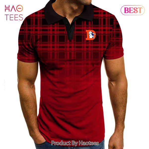 NEW NFL Denver Broncos Polo Tartan Gradient V2 Polo Shirt