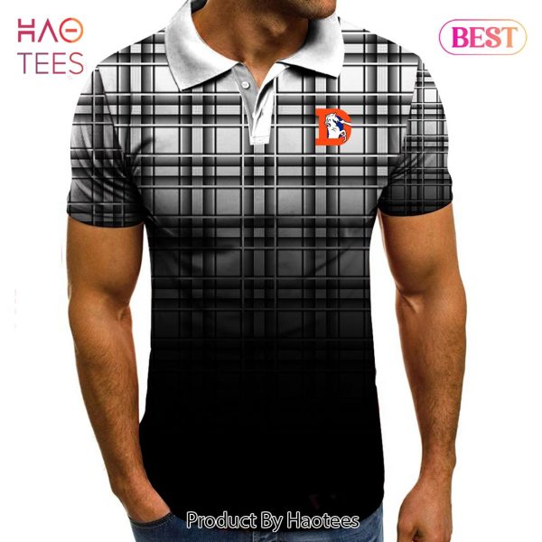 NEW NFL Denver Broncos Polo Tartan Gradient V2 Polo Shirt