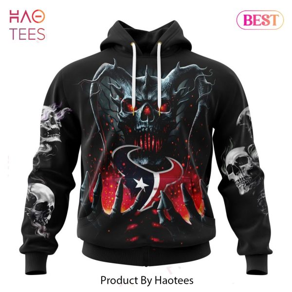 NEW NFL Houston Texans Special Skull Art Design Hoodie