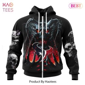 NEW NFL Houston Texans Special Skull Art Design Hoodie