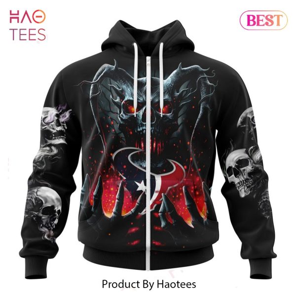 NEW NFL Houston Texans Special Skull Art Design Hoodie