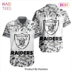 NEW NFL Las Vegas Raiders Special Hawaiian Design Button Shirt Hoodie