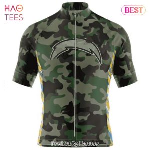 NEW NFL Los Angeles Chargers Special Camo Design Cycling Jersey Hoodie