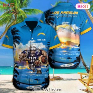 NEW NFL Los Angeles Chargers Special Hawaiian Design Button Shirt Hoodie