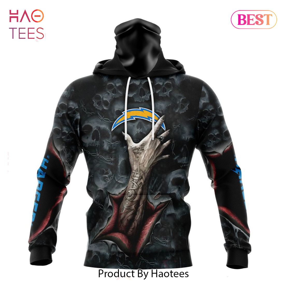 NEW NFL Los Angeles Chargers Special Horror Skull Art Design Hoodie NEW NFL Los Angeles Chargers Special Horror Skull Art Design Hoodie