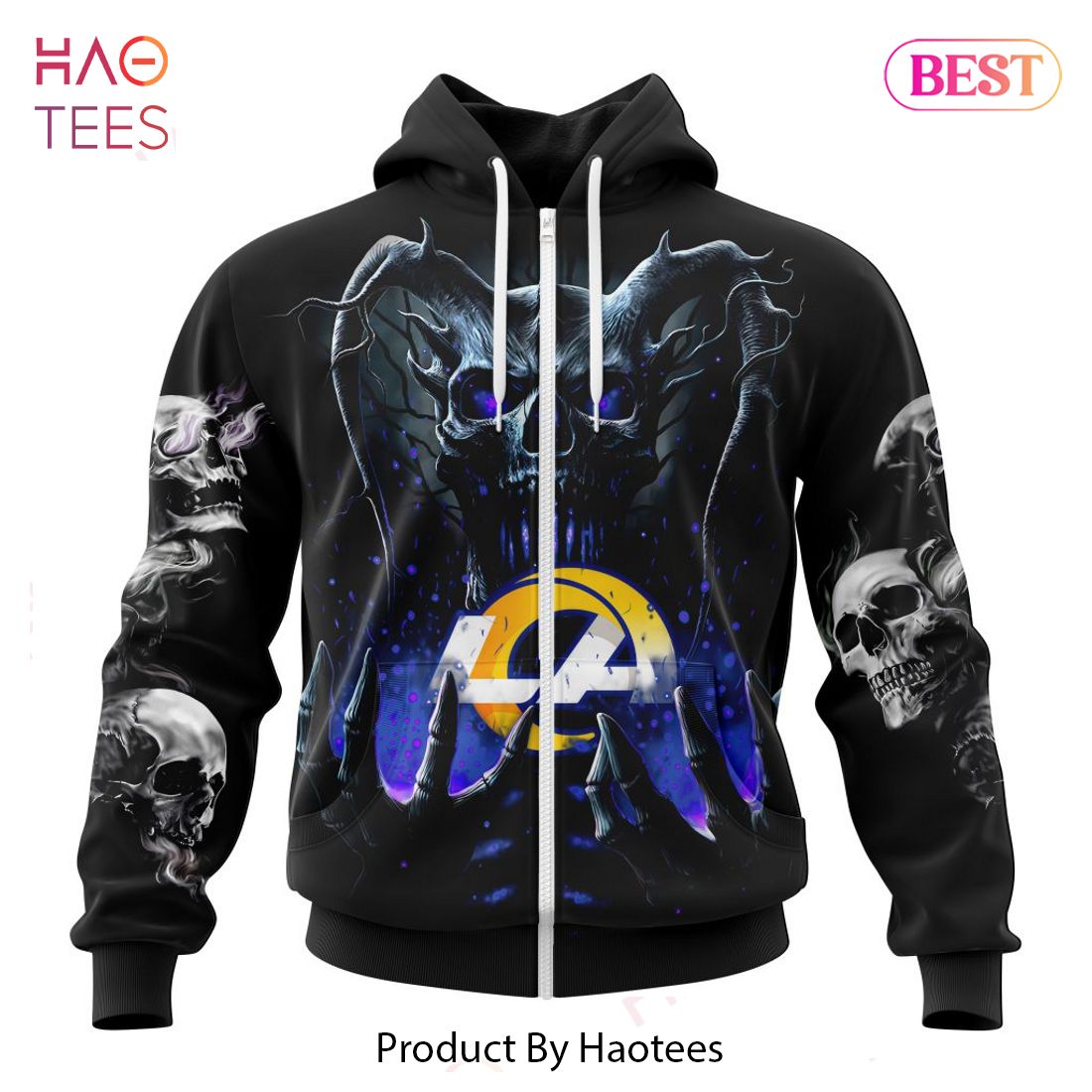 NEW NFL Los Angeles Rams Special Skull Art Design Hoodie NEW NFL Los Angeles Rams Special Skull Art Design Hoodie
