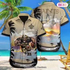 NEW NFL New Orleans Saints Special Hawaiian Design Button Shirt Hoodie