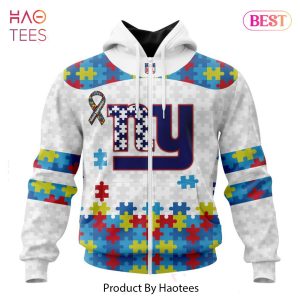 NEW NFL New York Giants Special Autism Awareness Design Hoodie