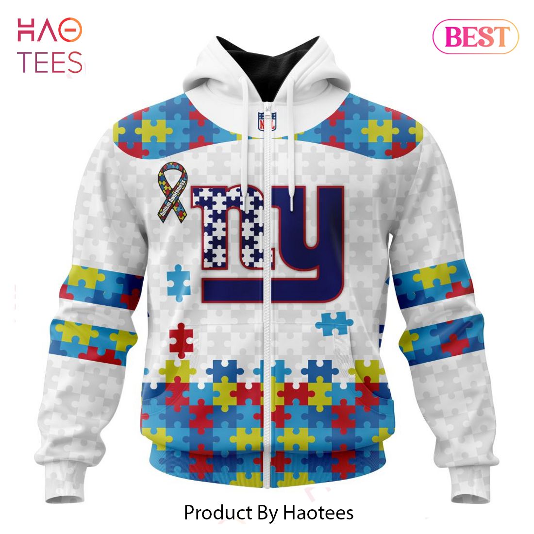 NEW NFL New York Giants Special Autism Awareness Design Hoodie NEW NFL New York Giants Special Autism Awareness Design Hoodie
