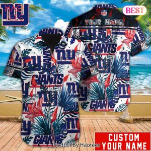 NEW NFL New York Giants Special Hawaiian Design Button Shirt Hoodie