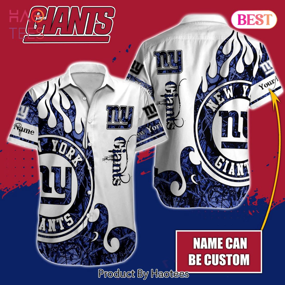 New York Giants Personalized Name And Number NFL 3D Baseball Jersey Shirt  For Fans